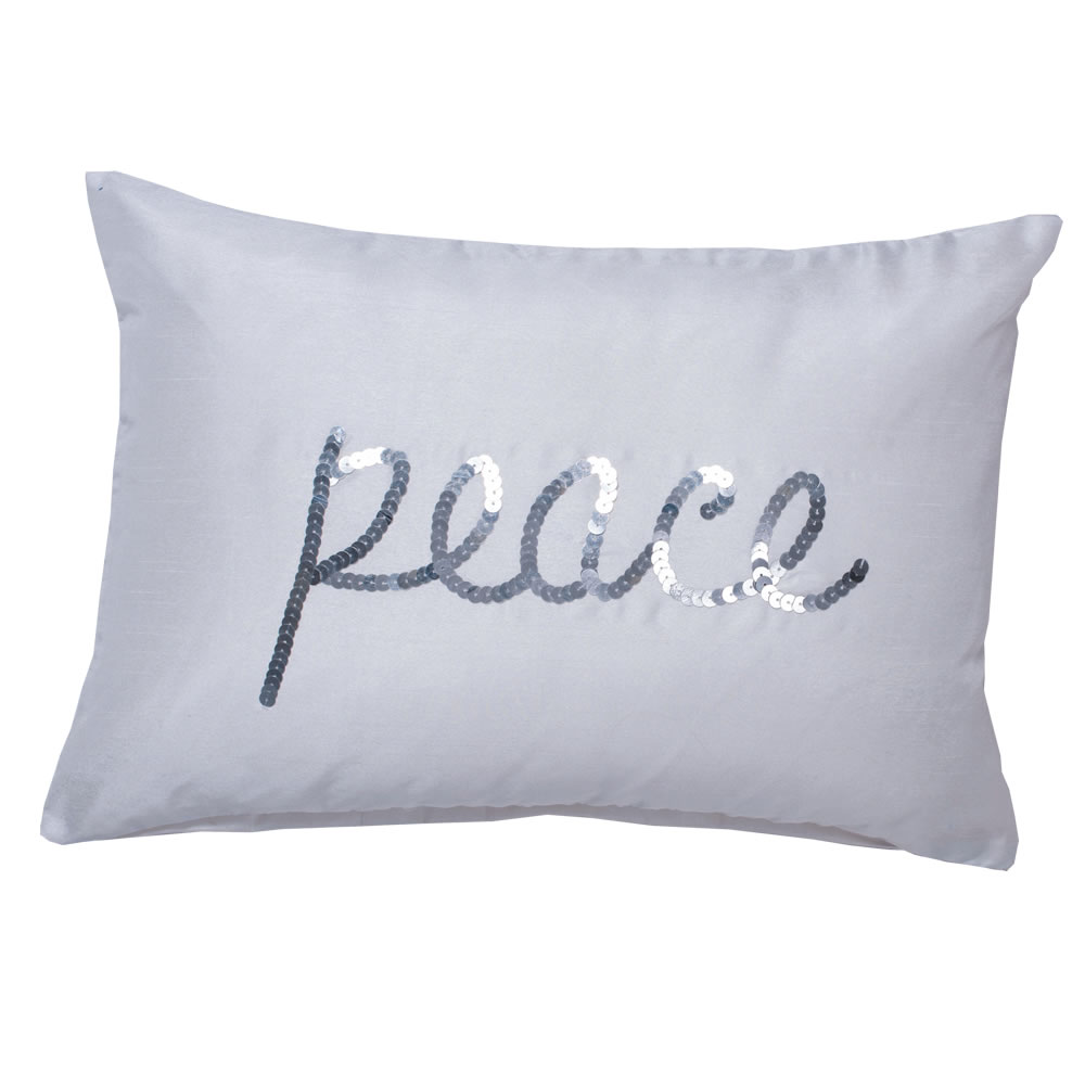 14"x20" Sequin Peace Pillow