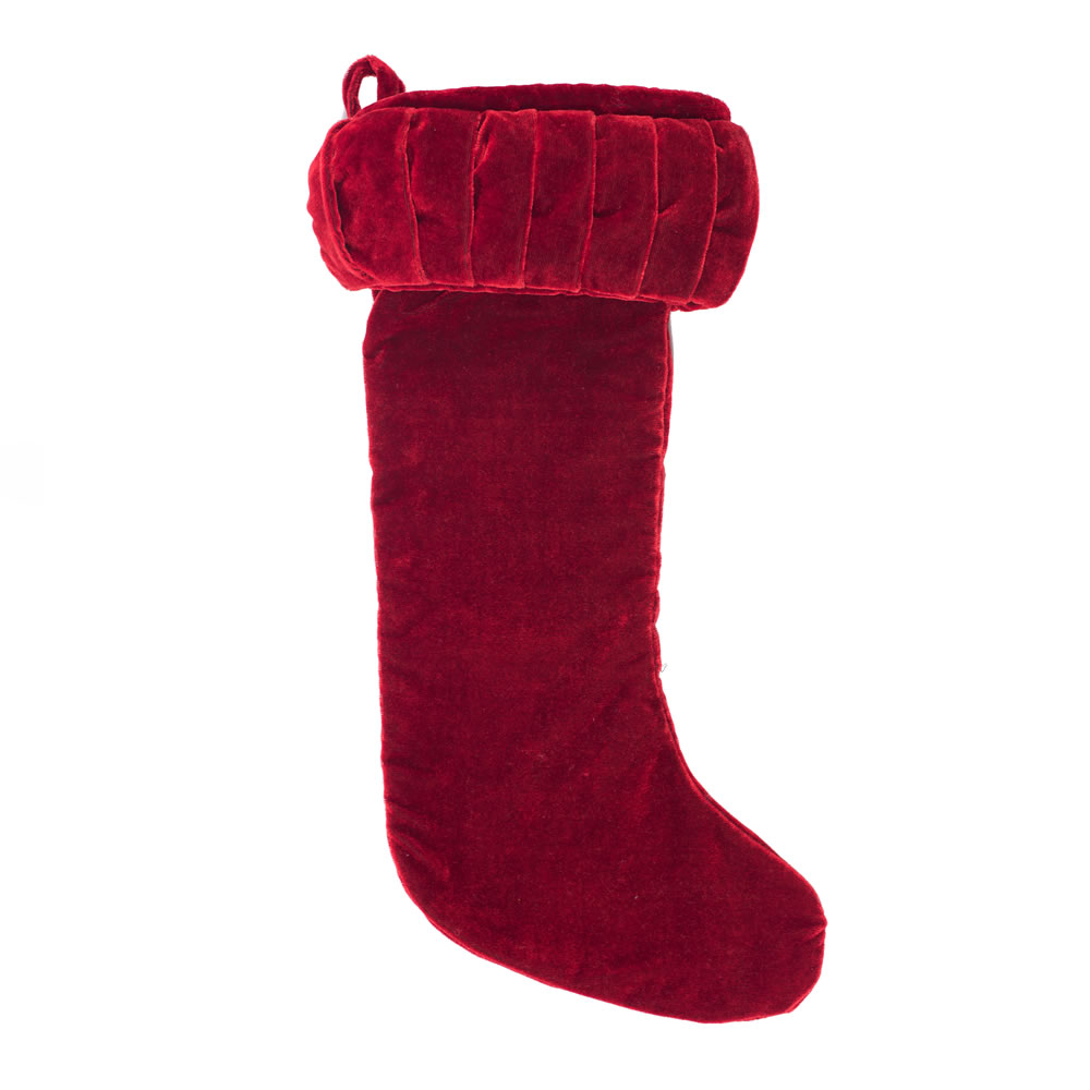 Vickerman 8" x 19" Plush Velvet Christmas Stocking