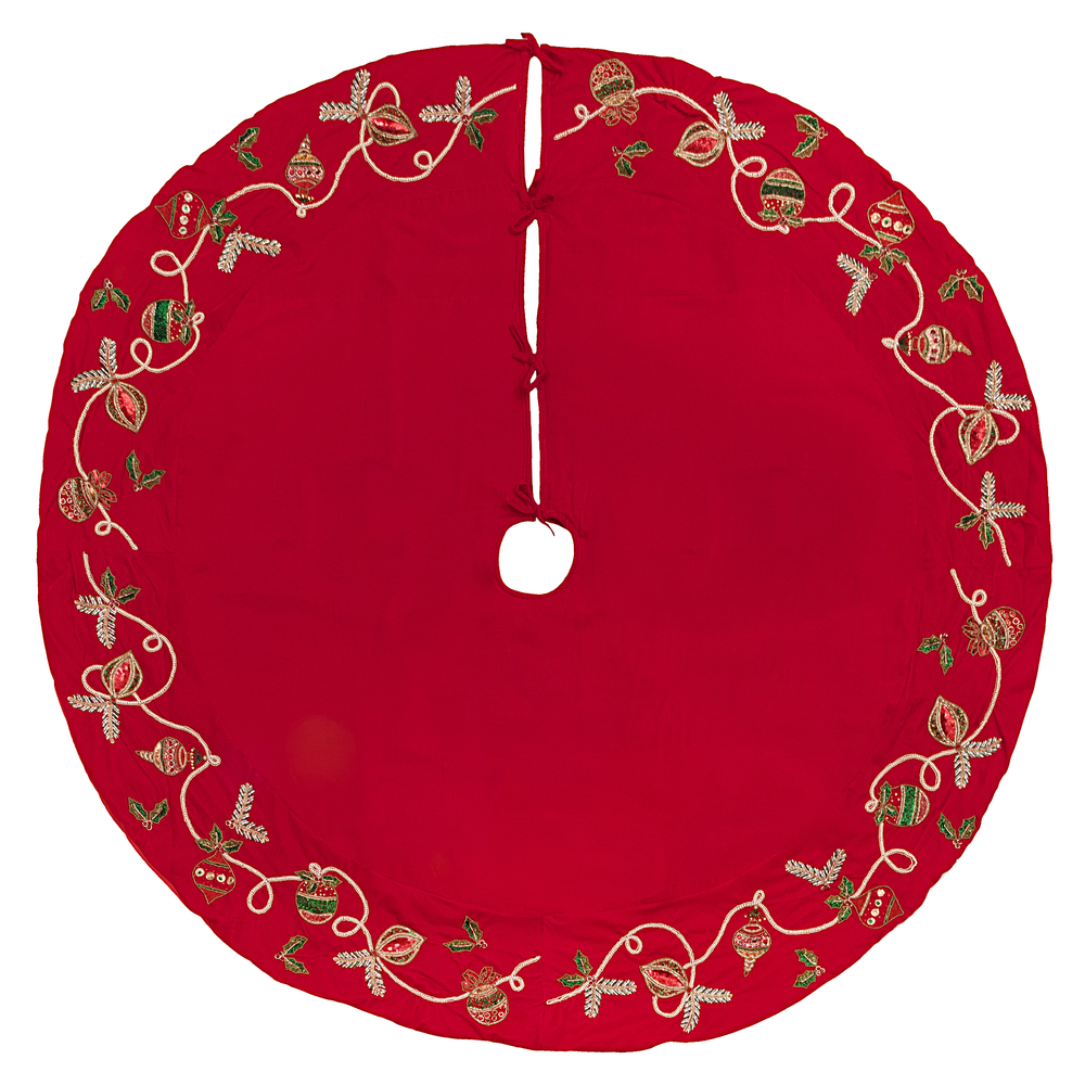 Vickerman Beaded Ornament Velvet Christmas Tree skirt