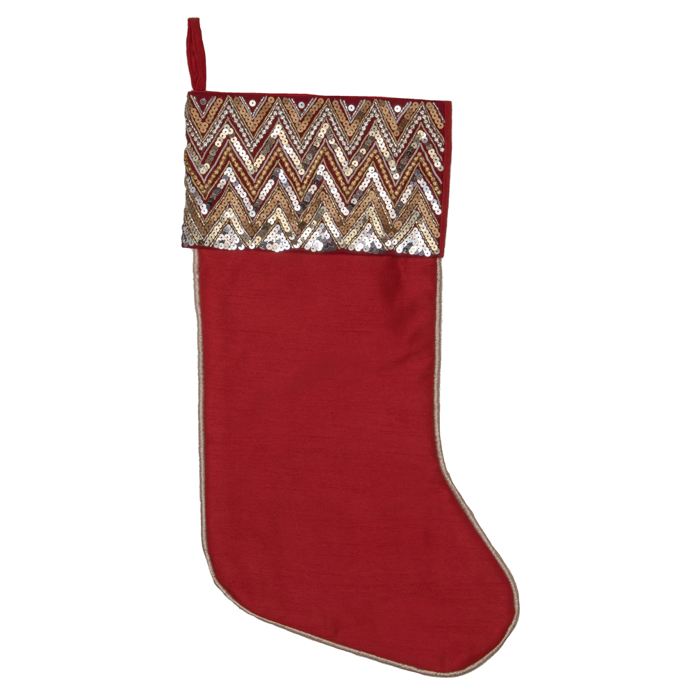 Vickerman Chevron Sequin Stocking