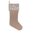 19" Burlap Silver Jewel Stocking - view 1 of 4