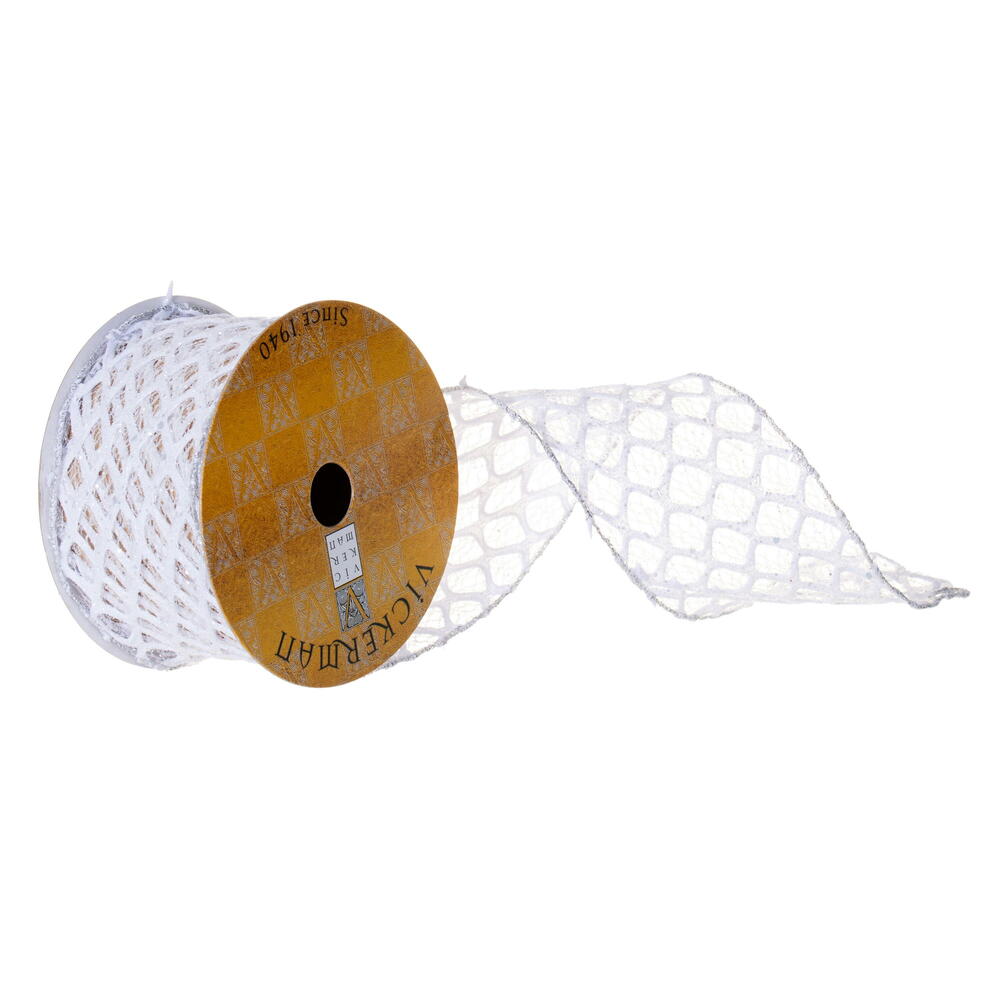 Vickerman Glitter Sequin Net Wired Ribbon