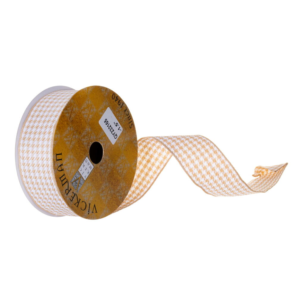 Vickerman Houndstooth Wired Ribbon