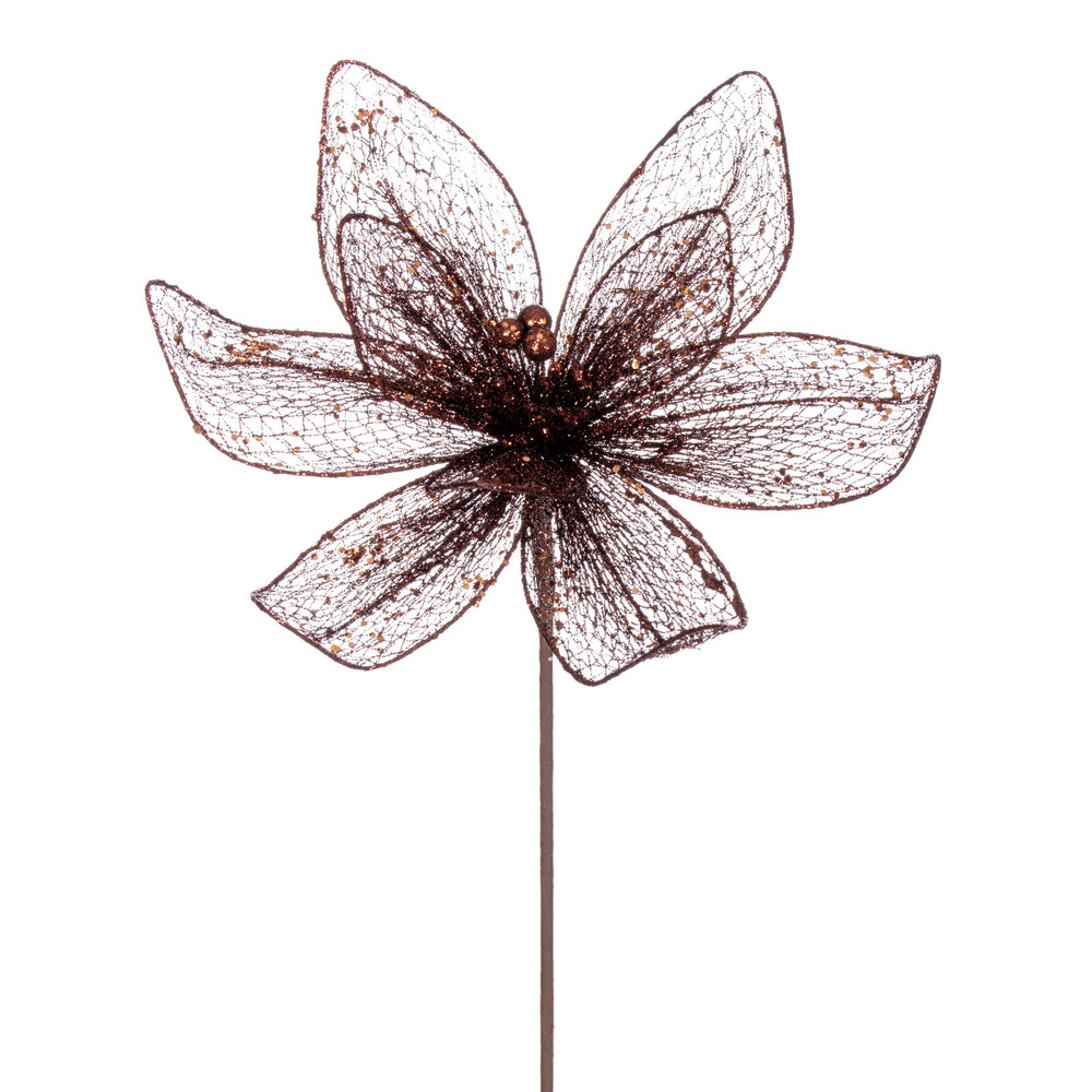 Vickerman 24" Mesh Glitter Sequin Poinsettia