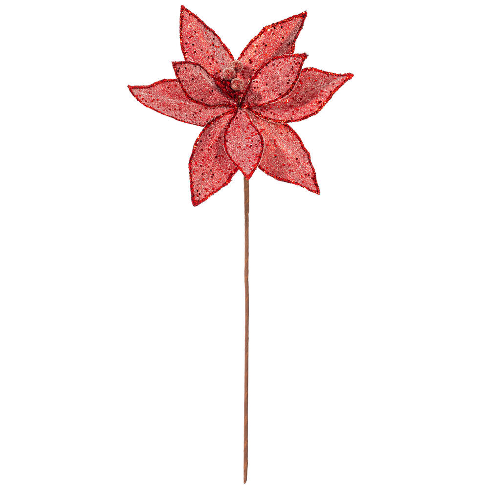 Vickerman 21.5" Sequin Poinsettia 6/Bag