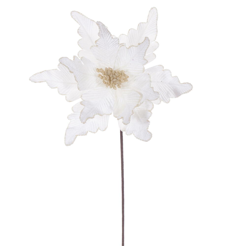 Vickerman 13" x 20" Deluxe Velvet Poinsettia Stem