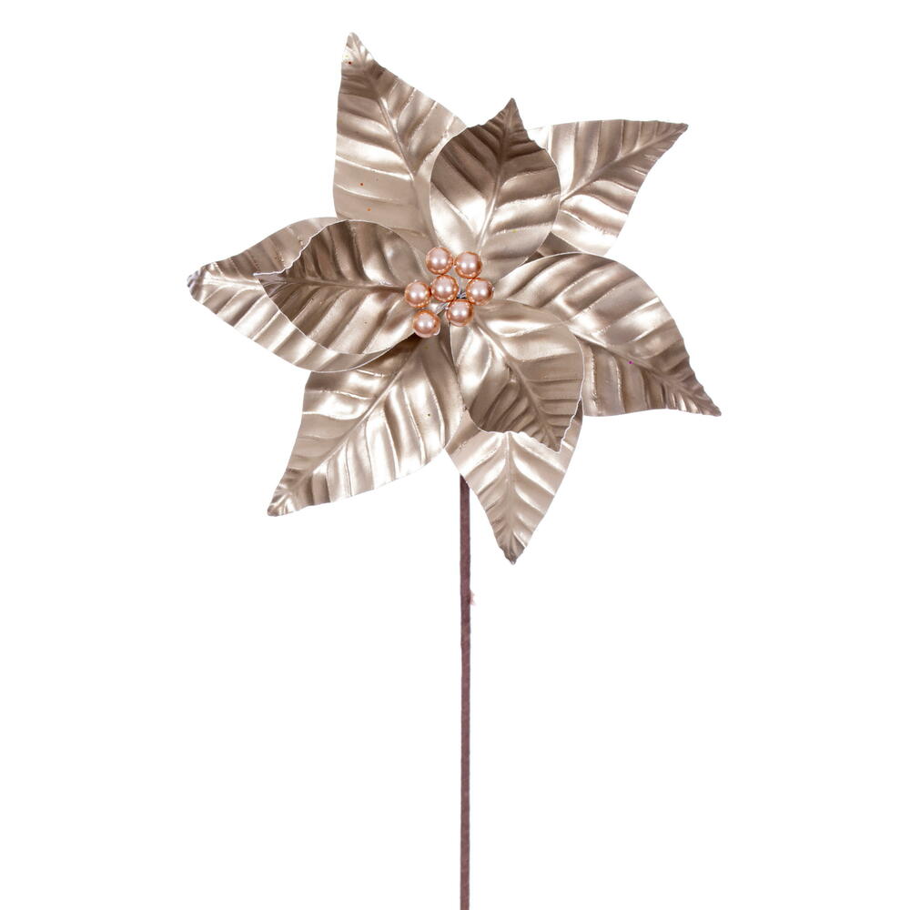 Vickerman 10" x 20" Iridescent Poinsettia Stem