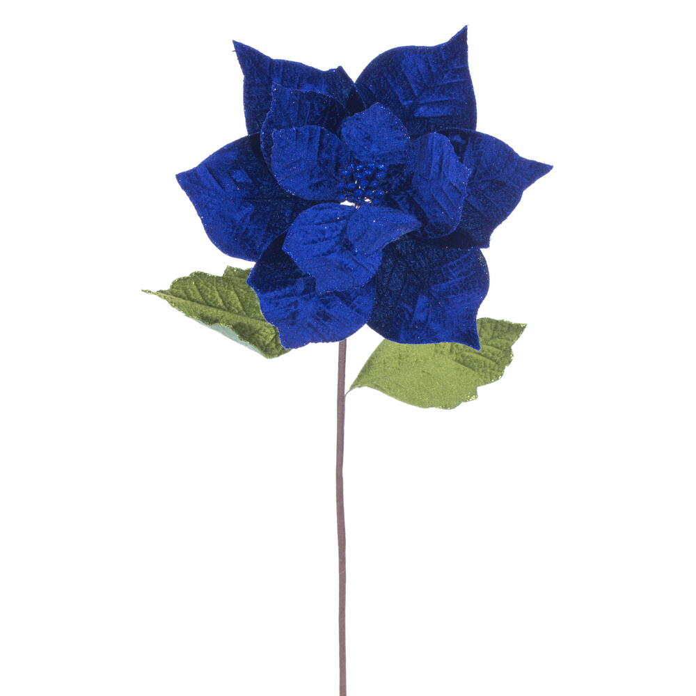 Vickerman 12" x 20" Classic Velvet Poinsettia Stem