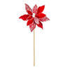 Vickerman 17" Velvet Pearl Poinsettia Stem - view 1 of 4