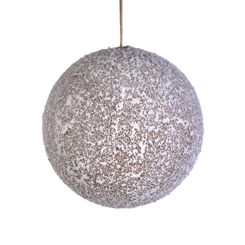 Vickerman Artificial Glitter Beige Ball Ornament