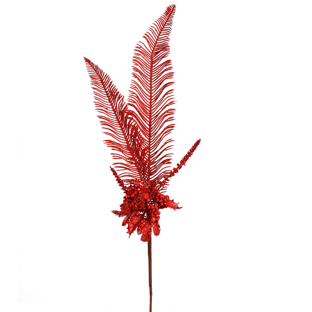Vickerman 30" Glitter Fern Berry Artificial Christmas Spray
