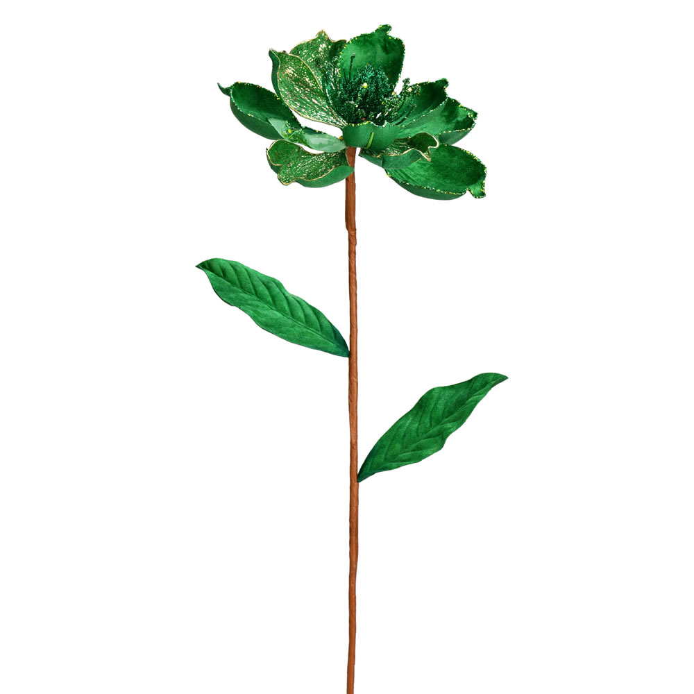 Vickerman 30" Glitter Magnolia Artificial Christmas Spray