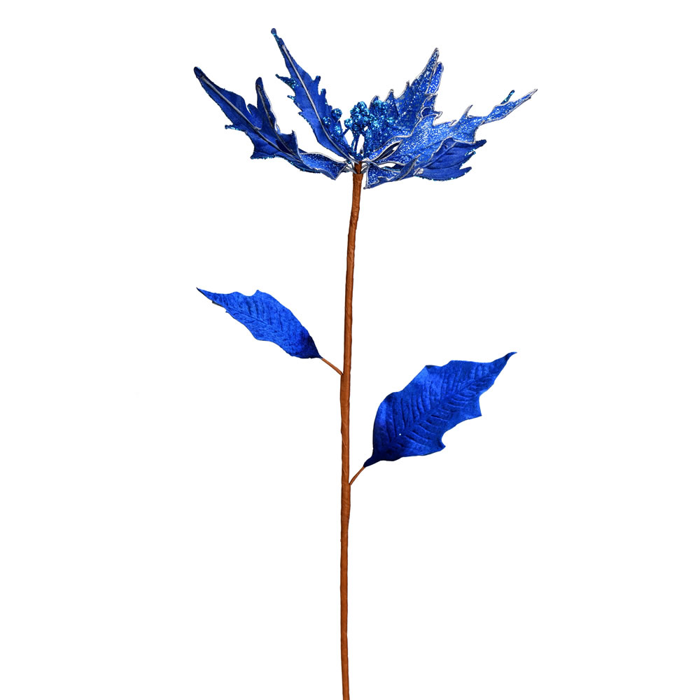 Vickerman 32" Glitter Poinsetta Artificial Christmas Spray