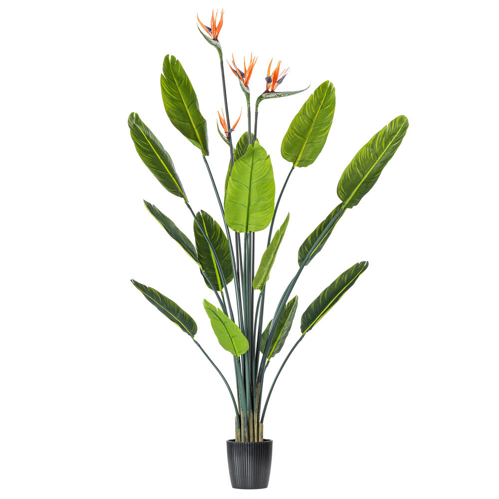 Vickerman Artificial Potted Bird of Paradise Palm Tree