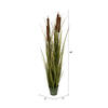 Vickerman Artificial Potted Green Grass with Cattails - view 3 of 5