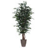 7' Ficus Executive Round Brown Cont - view 1 of 3