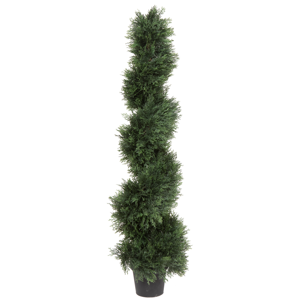 Vickerman Artificial Cedar Spiral Topiary In Pot UV