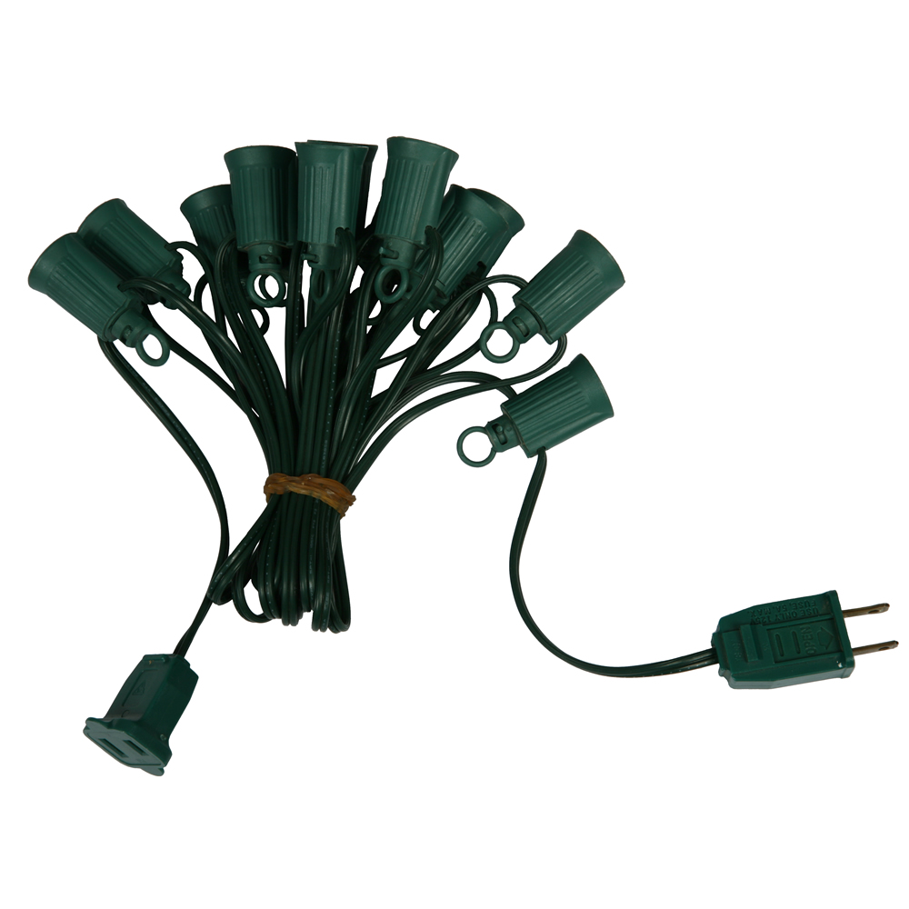 Vickerman C7 Molded Sockets on Green or White Wire