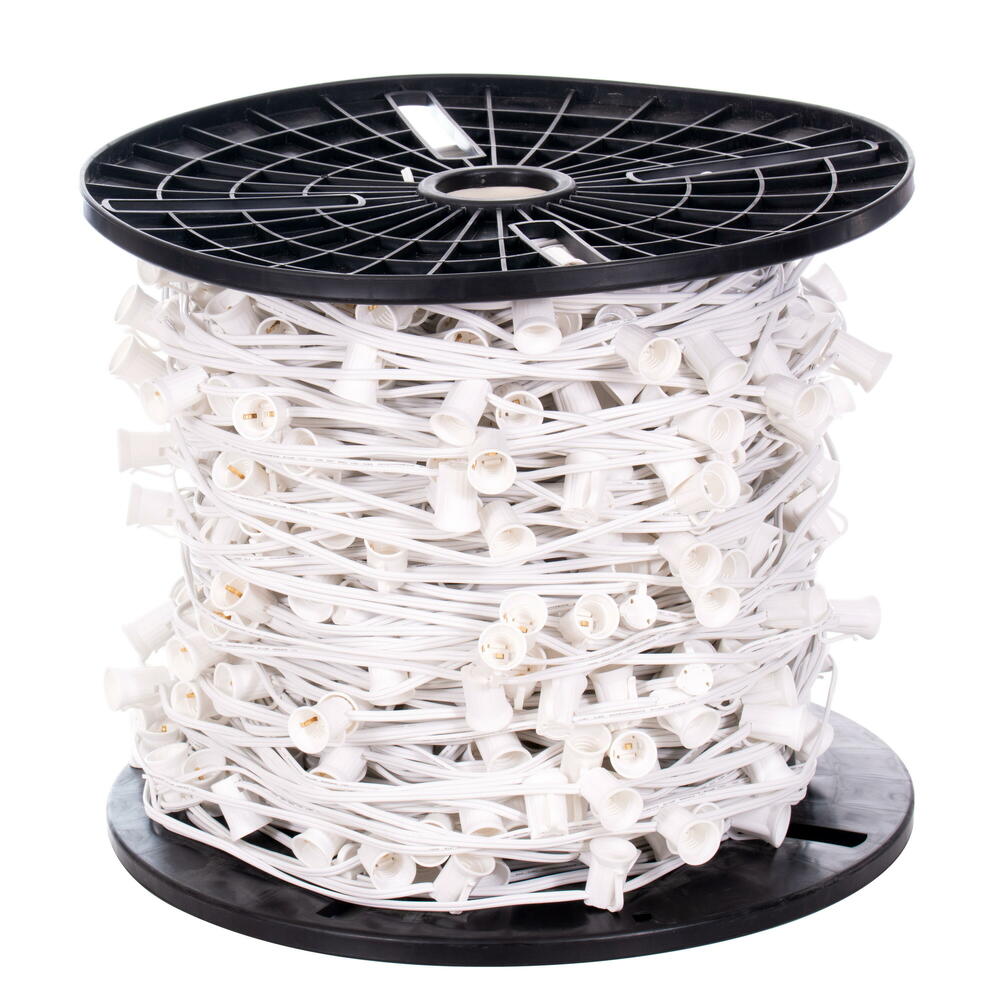 Vickerman C9 Sockets on White Wire
