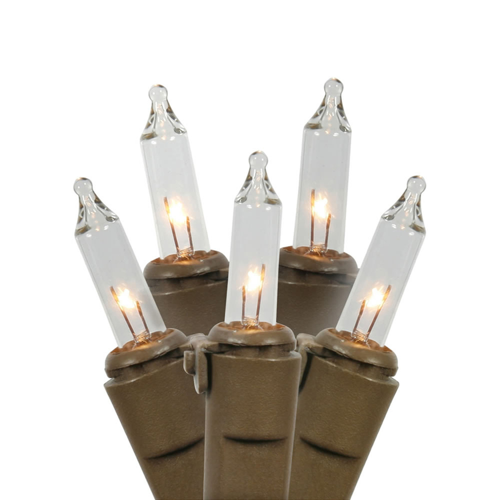 Vickerman Christmas Mini Light Set with Brown Wire