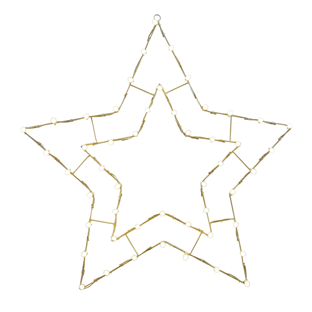 48" x 48" White 5 Pt Star C7 Wire Motif