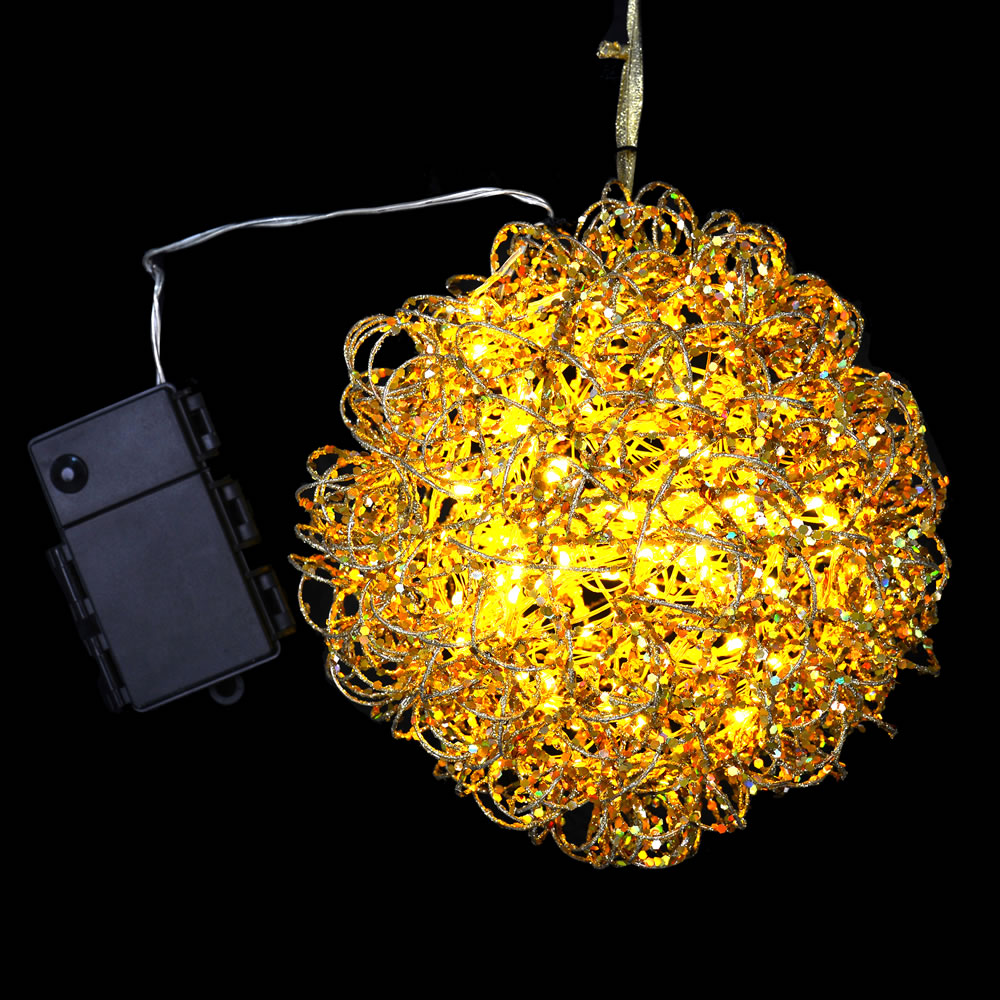 Vickerman Battery Operated Vine Glitter Christmas Ball