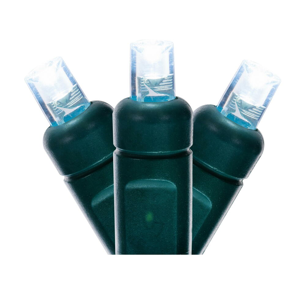 Vickerman Single Mold Wide Angle Green Wire LED Christmas light set