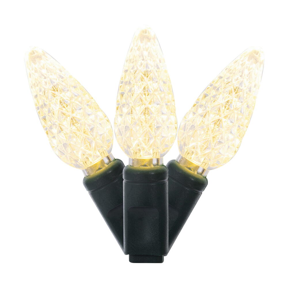 Vickerman C6 LED Green Wire Single Mold Christmas Light Set