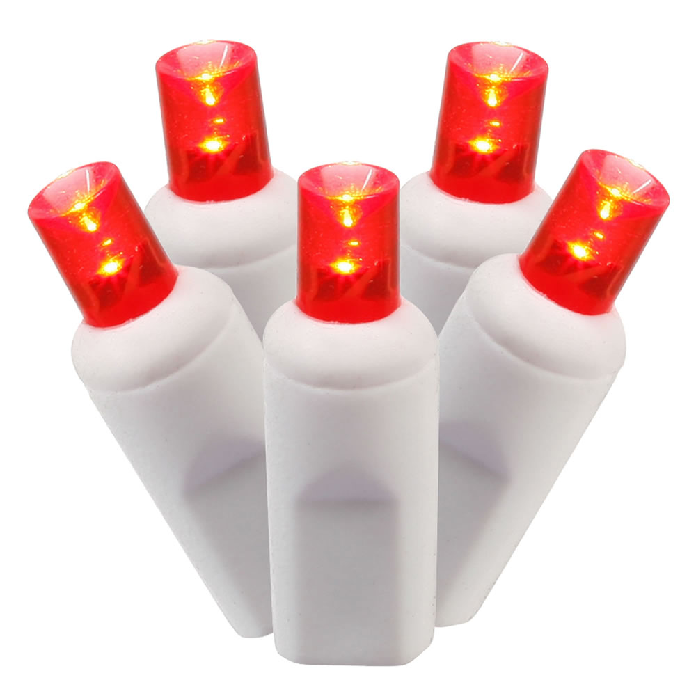 Vickerman Single Mold Wide Angle White Wire LED Christmas light set, Poly Bag