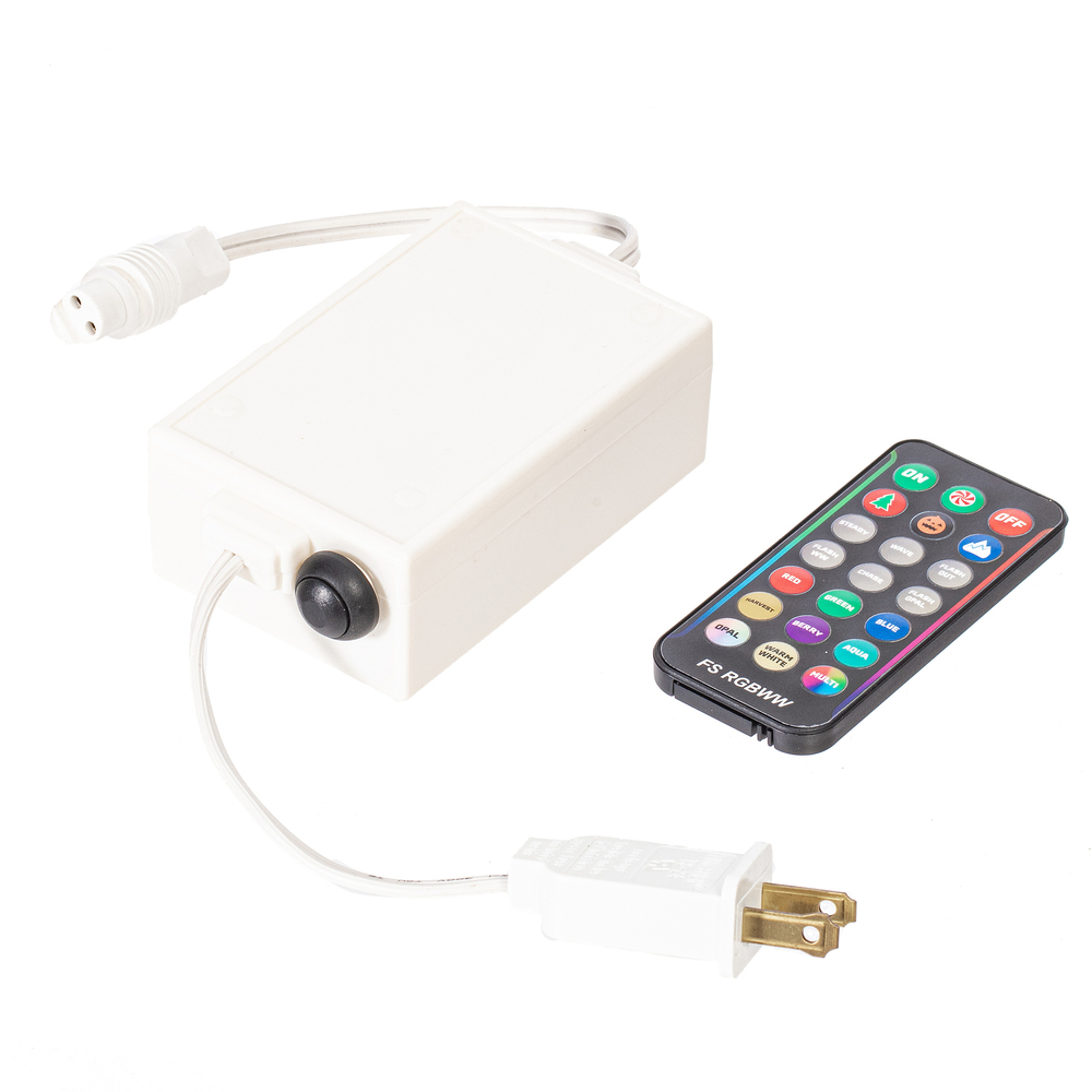 Vickerman RGB Controller & Remote Power Kit with White Coaxial Power Cord for RGB Light Sets