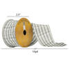 2.5"x10yd Gray/White Plaid Ribbon - view 4 of 4
